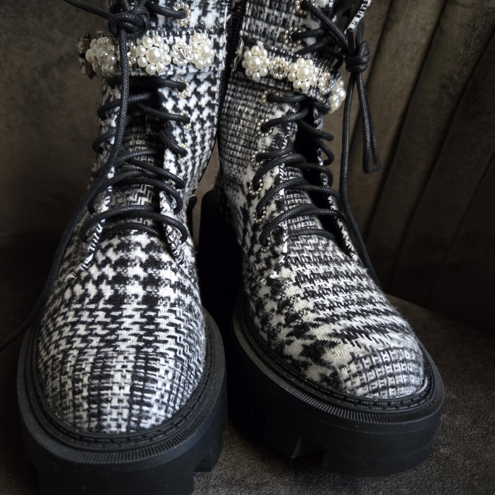 Stylish Black and White Women's Boots